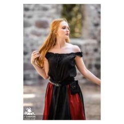 Adele Sleeveless Medieval Blouse - Black