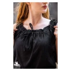 Adele Sleeveless Medieval Blouse - Black -Larp Inn adele sleeveless medieval blouse black 3