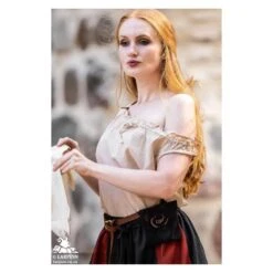 Adele Sleeveless Medieval Blouse - Cream