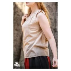 Adele Sleeveless Medieval Blouse - Cream -Larp Inn adele sleeveless medieval blouse cream 3
