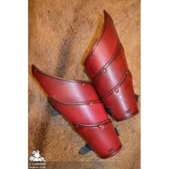 Alistair Leather Arm Bracers - Red