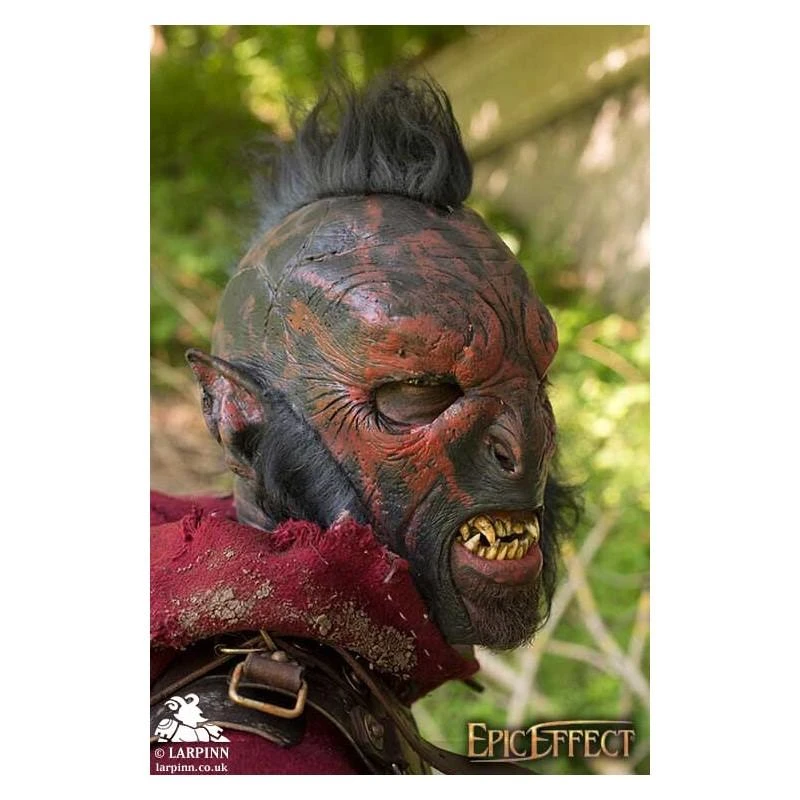 Carnal Orc Mask With Hair - Red 5 Carnal Orc Mask With Hair - Red - Image 3