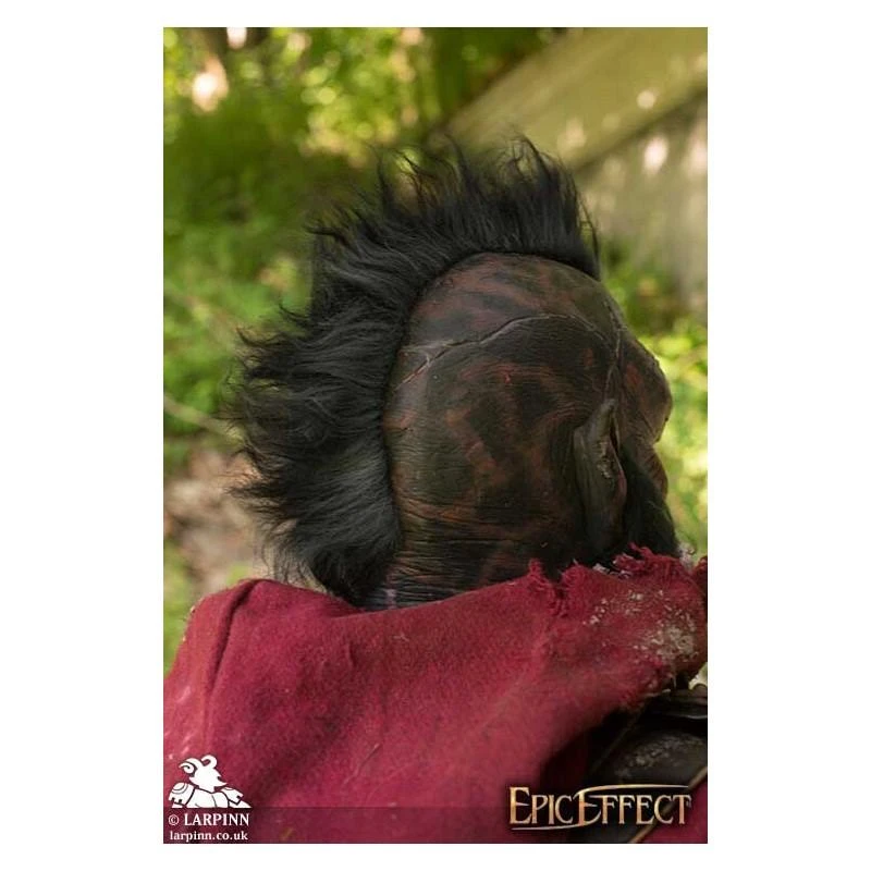 Carnal Orc Mask With Hair - Red 6 Carnal Orc Mask With Hair - Red - Image 4