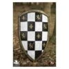 Checkered Knight Shield - White & Gold - 32IN X 20IN - LARP -Larp Inn checkered knight shield white gold 32in x 20in larp