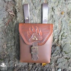 Corym Bear Paw A6 Leather Pouch - Brown