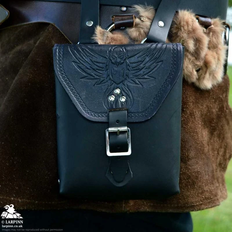 Corym Hootie A6 Leather Pouch - Black 3 Corym Hootie A6 Leather Pouch - Black