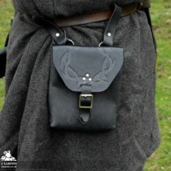 Corym Thorn A6 Leather Pouch - Black