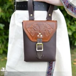 Corym Wolf A6 Leather Pouch - Brown