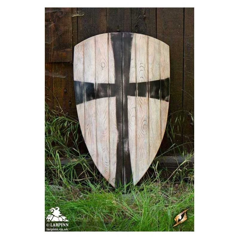 Crusader Shield - White/Black - 36IN X 24IN - LARP 3 Crusader Shield - White/Black - 36IN X 24IN - LARP