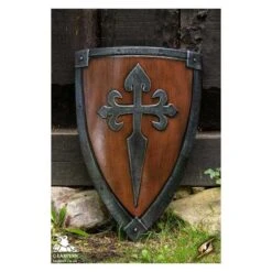 Crusader Shield - Wood/Steel - 28IN X 20IN - LARP