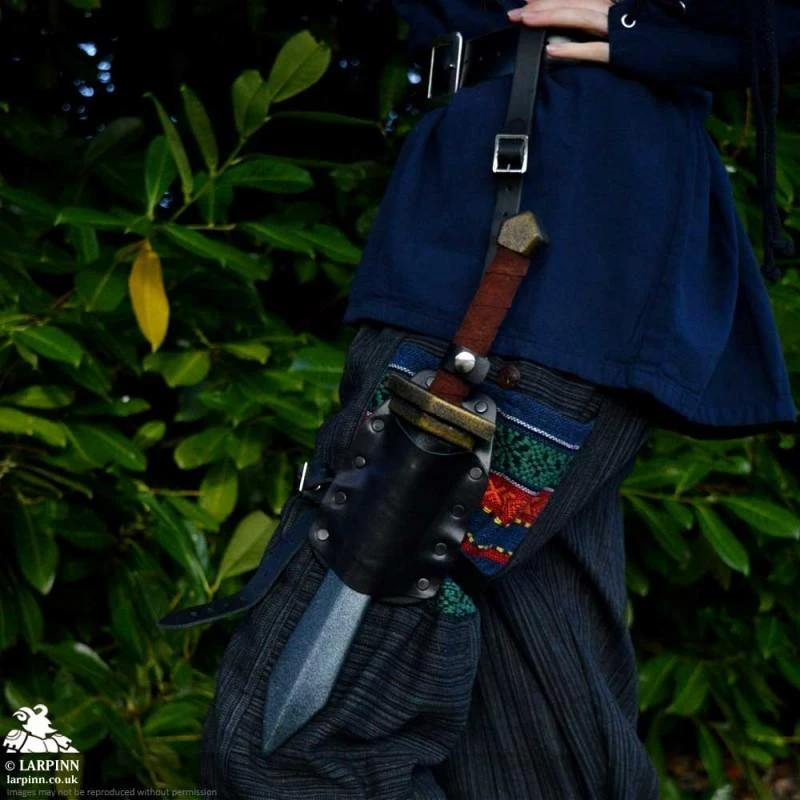 Earl Dagger Leg Scabbard - Black - With Handle Popper 4 Earl Dagger Leg Scabbard - Black - With Handle Popper - Image 2