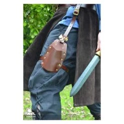 Earl Dagger Leg Scabbard - Brown - With Handle Popper -Larp Inn earl dagger leg scabbard brown with handle popper 3