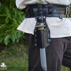 Earl Half Dagger Scabbard With Popper - Black -Larp Inn earl half dagger scabbard with popper black 4