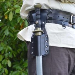 Earl Half Dagger Scabbard With Popper - Black -Larp Inn earl half dagger scabbard with popper black 6
