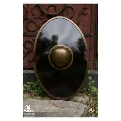 Elliptical Shield - Black - 28IN X 18IN - LARP