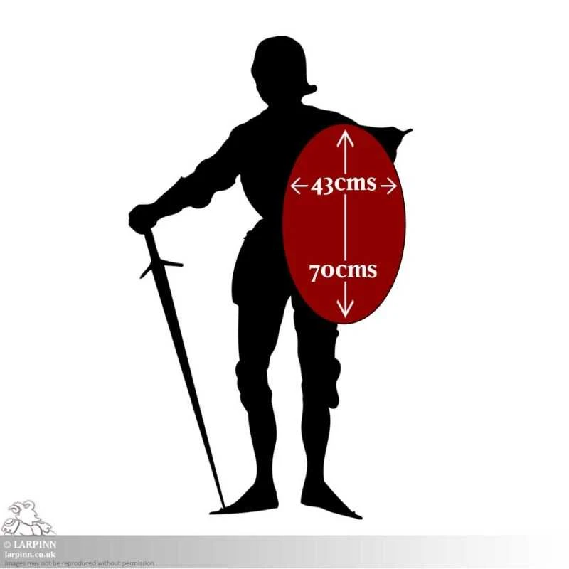 Elliptical Shield - Red - 28IN X 18IN - LARP 5 Elliptical Shield - Red - 28IN X 18IN - LARP - Image 3