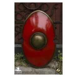 Elliptical Shield - Red - 28IN X 18IN - LARP
