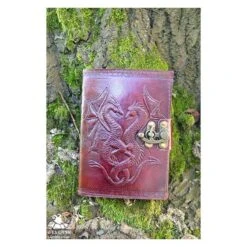 Embossed Leather Journal - Dragon With Clasp