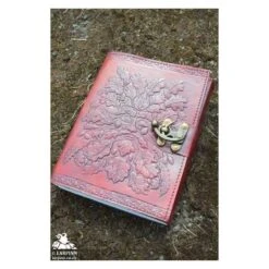 Embossed Leather Journal - Greenman With Clasp