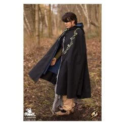 Embroidered Cape/Cloak - Black