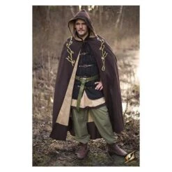 Embroidered Cape/Cloak - Brown