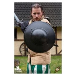 Fencing Buckler - Dark Metal - 14in - LARP -Larp Inn fencing buckler dark metal 14in larp 3