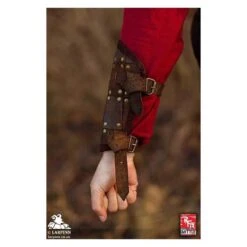 Fighter Leather Bracers - S - Brown -Larp Inn fighter leather bracers s brown 3