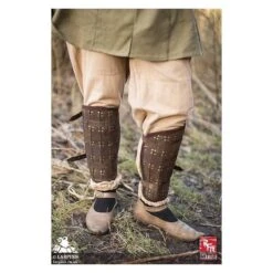Fighter Leather Greaves - S - Brown
