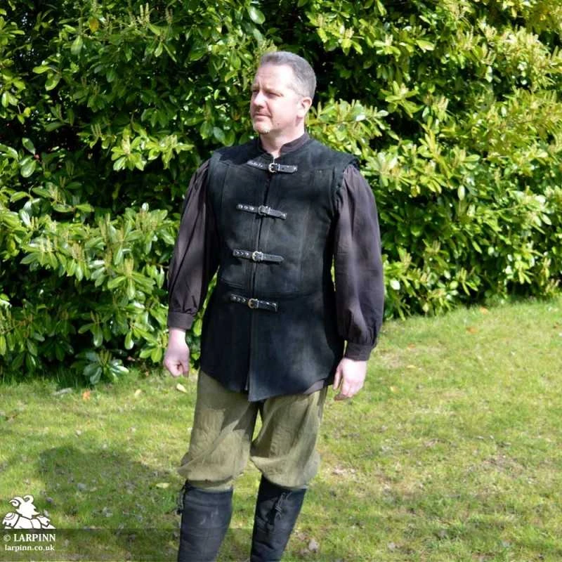 Garen Leather Vest - Short - Black 4 Garen Leather Vest - Short - Black - Image 2