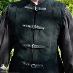 Garen Leather Vest - Short - Black 10 Garen Leather Vest - Short - Black -Larp Inn garen leather vest short black 3