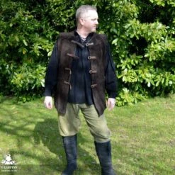 Garen Leather Vest - Short - Brown -Larp Inn garen leather vest short brown 4