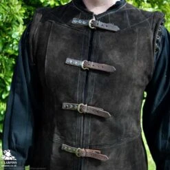 Garen Leather Vest - Short - Brown -Larp Inn garen leather vest short brown 6