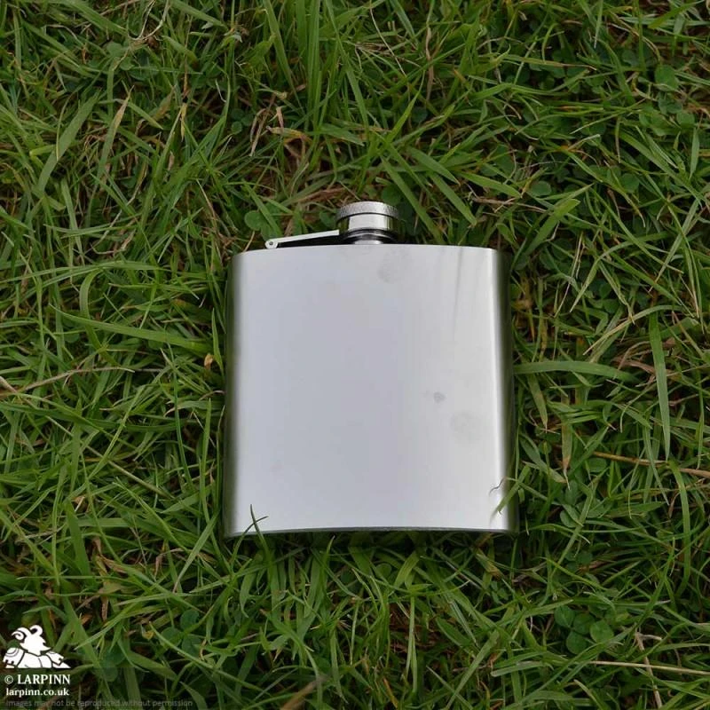 Hip Flask - Brushed Stainless Steel - 6oz 4 Hip Flask - Brushed Stainless Steel - 6oz - Image 2