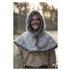 Hood - Fur - Beige -Larp Inn hood fur beige 4