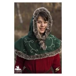 Hood - Fur - Dark Green 9 Hood - Fur - Dark Green -Larp Inn hood fur dark green 3