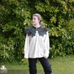 Keyleth Suede Leaf Mantle - Green -Larp Inn keyleth suede leaf mantle green 2