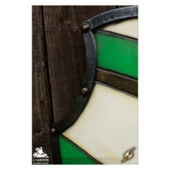 Knight's Shield - Green & White - 32IN X 21IN - LARP 10 Knight's Shield - Green & White - 32IN X 21IN - LARP -Larp Inn knight s shield green white 32in x 21in larp 2