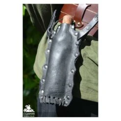 Leather Covered Water Bottle - Black
