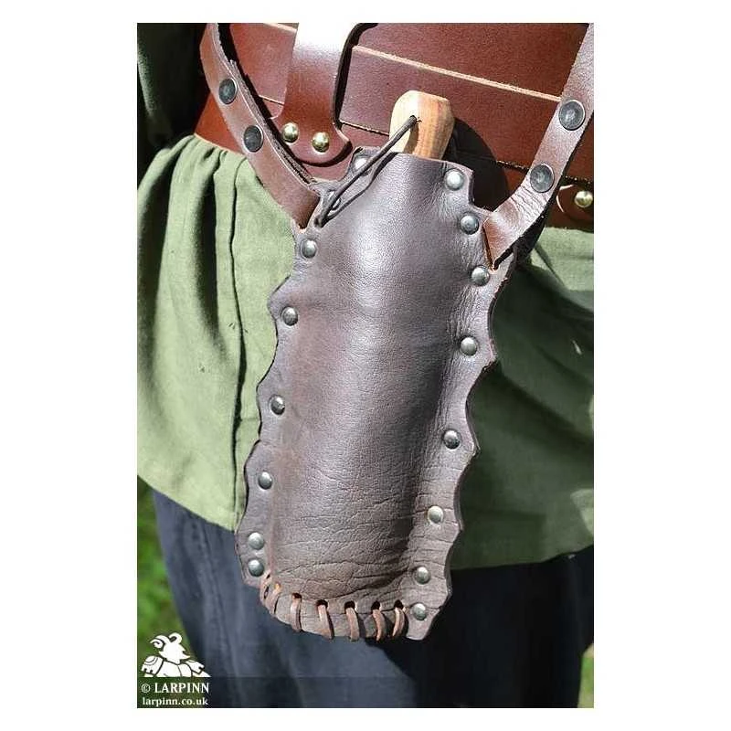 Leather Covered Water Bottle - Brown 4 Leather Covered Water Bottle - Brown - Image 2