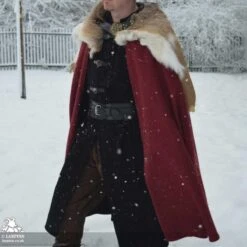 Lothbrok Fur Cloak - Leather Neck Strap -Larp Inn lothbrok fur cloak leather neck strap 2