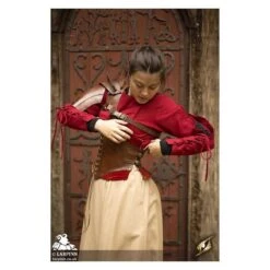 Margot Corset - Brown/Red -Larp Inn margot corset brown red 5