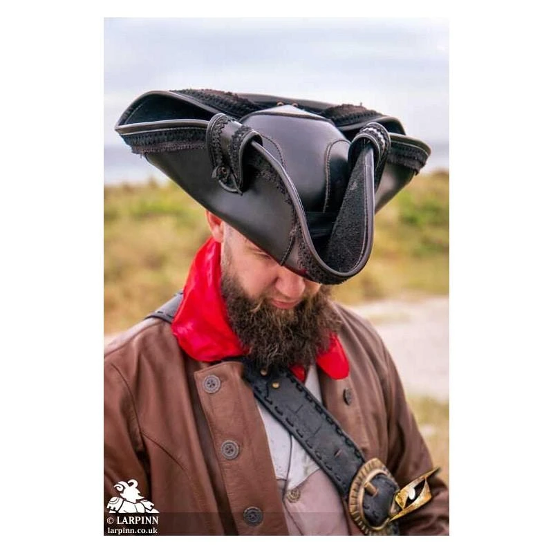 Pirate Tricorn - Faux Leather Hat 10 Pirate Tricorn - Faux Leather Hat - Image 8
