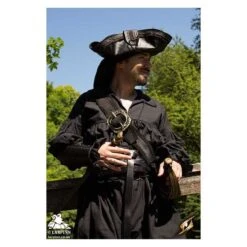 Pirate Tricorn - Leather Hat 12 Pirate Tricorn - Leather Hat -Larp Inn pirate tricorn leather hat 3