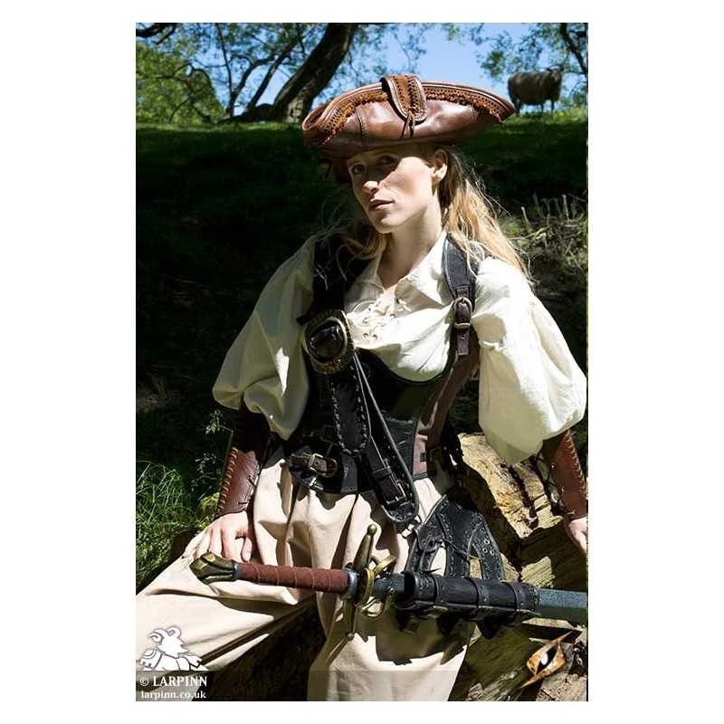 Pirate Tricorn - Leather Hat 7 Pirate Tricorn - Leather Hat - Image 5