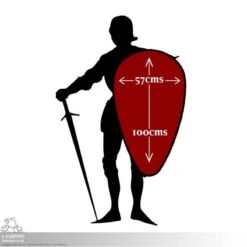 RFB Large Kite Shield - Black/Red - 39IN X 24IN - LARP -Larp Inn rfb large kite shield blackred 39in x 24in larp 2