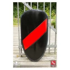 RFB Large Kite Shield - Black/Red - 39IN X 24IN - LARP