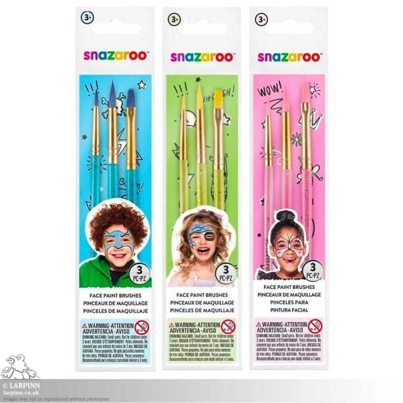 Snazaroo Makeup Brush Set - X3 Face Paint Brushes 4 Snazaroo Makeup Brush Set - X3 Face Paint Brushes - Image 2
