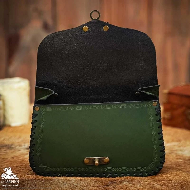 Sylleth Leather Belt Pouch - Green 5 Sylleth Leather Belt Pouch - Green - Image 3