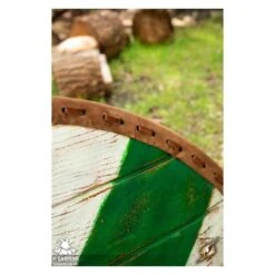 Thegn Saxon Shield - Green Stripe - 32IN - LARP -Larp Inn thegn saxon shield green stripe 32in larp 2
