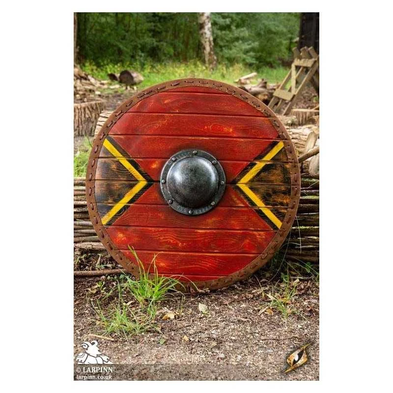 Thegn Saxon Shield - Red - 28IN - LARP 3 Thegn Saxon Shield - Red - 28IN - LARP
